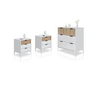 Dormitorio nitza on blanco artik (blanco mate) - natur 70,5 x 76 x 40 cm