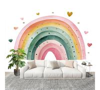 Dormitorio Papel Pintado ArcoíRis de Acuarela Dibujado A Mano Pared Panorámico 350x256 cm Vistoso Fotomurales No Tejido, Póster Gigante de Pared Personalizado 3D Para Salón Fotomurales