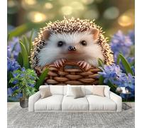 Dormitorio Papel Pintado Lindo PatróN de Erizo Pared Panorámico 250x175 cm Animales PequeñOs Fotomurales No Tejido, Póster Gigante de Pared Personalizado 3D Para Salón Fotomurales