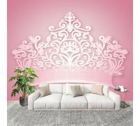 Dormitorio Papel Pintado SoñAdora Corona NiñA Pared Panorámico 400x280 cm Rosa Fotomurales No Tejido, Póster Gigante de Pared Personalizado 3D Para Salón Fotomurales