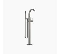 Dornbracht CYO mezclador monomando de baño con tubo vertical, instalación independiente, juego de ducha con manguera, proyección de 253 mm, 25863811-99, Color: Platino oscuro mate