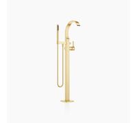 Dornbracht CYO mezclador monomando de baño con tubo vertical, instalación independiente, juego de ducha con manguera, proyección de 253 mm, 25863811-28, Color: latón cepillado