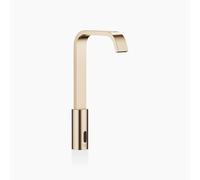 Dornbracht IMO grifería de lavabo, apertura/cierre eléctrico, funcionamiento con pilas/batería, sin desagüe automático, 165 mm de saliente, 44521670-27, Color: Oro claro cepillado