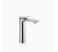 Dornbracht LISSÉ Mezclador monomando de lavabo con pedestal elevado, con juego de desagüe, proyección 130mm, 33506845-93, Color: Cromado cepillado