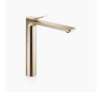 Dornbracht LISSÉ Mezclador monomando de lavabo con pedestal elevado, sin juego de desagüe, proyección 215mm, 33537845-27, Color: Oro claro cepillado
