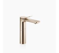 Dornbracht LISSÉ Mezclador monomando de lavabo con pedestal elevado, sin juego de desagüe, proyección 130mm, 33526845-27, Color: Oro claro cepillado