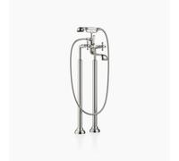 Dornbracht MADISON Mezclador de bañera de dos orificios para instalación independiente, con set de teleducha, 25943360-06, Color: Mate platino