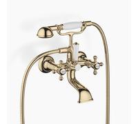 Dornbracht MADISON mezclador de bañera, de pared, 160mm de proyección, con ducha de mano, 25023360-09, Color: de latón