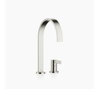 Dornbracht MEM mezclador de cocina de dos agujeros con rosetas individuales, proyección 241mm, 32815682-06, Color: Platino cepillado