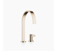 Dornbracht MEM mezclador de cocina de dos agujeros con rosetas individuales, proyección 241mm, 32815682-46, Color: Champán cepillado