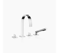 Dornbracht MEM Mezclador de cuatro orificios para montaje en el borde de la bañera o en el borde de la baldosa, 220 mm de saliente, 27532782-00, Color: cromado