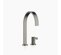 Dornbracht MEM mezclador de dos agujeros, grifería de cocina, con rosetas individuales, proyección 241mm, 32815682-99, Color: Platino oscuro mate