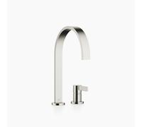 Dornbracht MEM mezclador de dos agujeros, grifería de cocina, con rosetas individuales, proyección 241mm, 32815682-06, Color: Platino cepillado