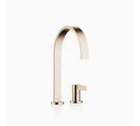 Dornbracht MEM mezclador de dos agujeros, grifería de cocina, con rosetas individuales, proyección 241mm, 32815682-46, Color: Champán cepillado