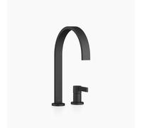 Dornbracht MEM mezclador de dos agujeros, grifería de cocina, con rosetas individuales, proyección 241mm, 32815682-33, Color: Negro Mate
