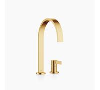 Dornbracht MEM mezclador de dos agujeros, grifería de cocina, con rosetas individuales, proyección 241mm, 32815682-28, Color: latón cepillado