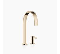 Dornbracht MEM mezclador de dos agujeros, grifería de cocina, con rosetas individuales, proyección 241mm, 32815682-47, Color: Champán