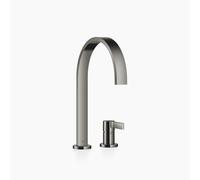 Dornbracht MEM mezclador de dos agujeros, grifería de cocina, con rosetas individuales, proyección 241mm, 32815682-19, Color: Cromo oscuro