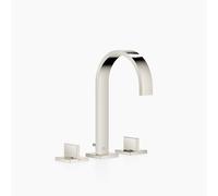 Dornbracht MEM Mezclador de lavabos de tres orificios con rosetas individuales, con juego de desagüe, 165 mm de proyección, 20713782-08, Color: de platino