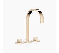 Dornbracht MEM Mezclador de lavabos de tres orificios con rosetas individuales, con juego de desagüe, proyección 200mm, 20715782-47, Color: Champán