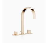 Dornbracht MEM Mezclador de lavabos de tres orificios con rosetas individuales, con juego de desagüe, proyección 200mm, 20715782-46, Color: Champán cepillado