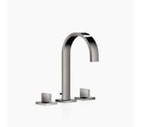 Dornbracht MEM Mezclador de lavabos de tres orificios con rosetas individuales, con juego de desagüe, 165 mm de proyección, 20713782-19, Color: Cromo oscuro