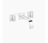 Dornbracht MEM mezclador de pared para lavabo con rosetas simples, sin juego de residuos, proyección de 170 mm, kit de montaje final, 36707782-00, Color: cromado