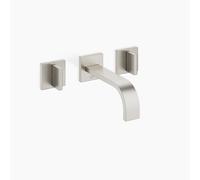 Dornbracht MEM mezclador de pared para lavabo con rosetas simples, sin juego de residuos, proyección de 170 mm, kit de montaje final, 36707782-06, Color: Mate platino