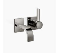 Dornbracht MEM Mezclador monomando mural de lavabo sin juego de desagüe, 125 mm de proyección, 36867782-19, Color: Cromo oscuro