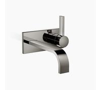 Dornbracht MEM Mezclador monomando mural de lavabos con placas de cobertura, sin juego de desagüe, proyección 207mm, 36864782-19, Color: Cromo oscuro