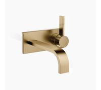 Dornbracht MEM Mezclador monomando mural de lavabos con placas de cobertura, sin juego de desagüe, proyección 207mm, 36864782-39, Color: Latón oscuro cepillado