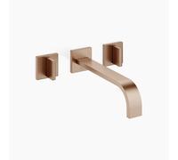 Dornbracht MEM mezclador mural para lavabos sin juego de desagüe, 240 mm de proyección, kit de montaje final, 36717782-42, Color: bronce cepillado