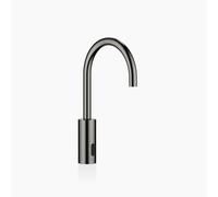 Dornbracht META grifería de lavabo con función electrónica de apertura y cierre sin juego de desagüe, funcionamiento con pilas o baterías, 44521660-99, Color: Platino oscuro mate