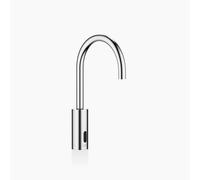 Dornbracht META grifería de lavabo con función electrónica de apertura y cierre sin juego de desagüe, funcionamiento con pilas o baterías, 44521660-93, Color: Cromo mate