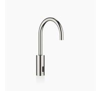 Dornbracht META grifería de lavabo con función electrónica de apertura y cierre sin juego de desagüe, funcionamiento con pilas o baterías, 44521660-06, Color: Mate platino
