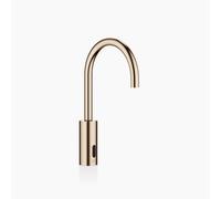Dornbracht META grifería de lavabo con función electrónica de apertura y cierre sin juego de desagüe, funcionamiento con pilas o baterías, 44521660-27, Color: Oro claro cepillado