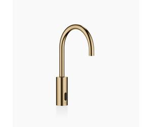 Dornbracht META grifería de lavabo con función electrónica de apertura y cierre sin juego de desagüe, funcionamiento con pilas o baterías, 44521660-39, Color: Latón oscuro cepillado