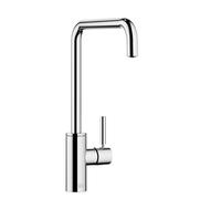 Dornbracht META Mezclador cuadrado de cocina, monomando, 235mm de proyección, para enjuague/rociador profesional, 33826861-19, Color: Cromo oscuro