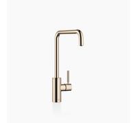Dornbracht META Mezclador cuadrado de cocina, monomando, 235mm de proyección, para enjuague/rociador profesional, 33826861-47, Color: Champán