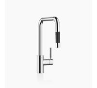 Dornbracht META Mezclador cuadrado de cocina, monomando, extraíble, con función de ducha, proyección 200mm, 33870861-00, Color: cromado