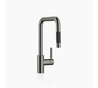 Dornbracht META Mezclador cuadrado de cocina, monomando, extraíble, con función de ducha, proyección 200mm, 33870861-99, Color: Platino oscuro mate
