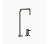 Dornbracht META Mezclador de cocina cuadrado, mezclador de dos agujeros, proyección de 235 mm, rosetas individuales, 32815861-99, Color: Platino oscuro mate