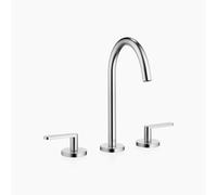 Dornbracht META mezclador de lavabos de tres orificios con juego de desagüe, proyección 168mm, 20713661-93, Color: Cromado cepillado