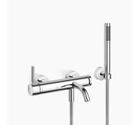 Dornbracht META mezclador monomando de baño para montaje en pared, con juego de ducha, proyección 202 mm, 33233660-00, Color: cromado