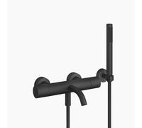 Dornbracht META Mezclador monomando de bañera para montaje en pared, con juego de ducha con manguera, proyección 210mm, 34234979-33, Color: Negro Mate