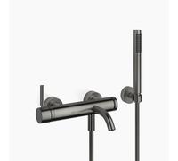 Dornbracht META Mezclador monomando de bañera para montaje en pared, con juego de ducha con manguera, proyección 202mm, 33233660-99, Color: Platino oscuro cepillado