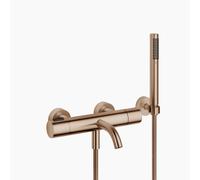 Dornbracht META Mezclador monomando de bañera para montaje en pared, con juego de ducha con manguera, proyección 210mm, 34234979-42, Color: bronce cepillado