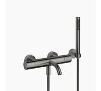 Dornbracht META Mezclador monomando de bañera para montaje en pared, con juego de ducha con manguera, proyección 210mm, 34234979-99, Color: Platino oscuro mate