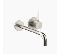 Dornbracht META mezclador monomando de pared sin desagüe, 250 mm de proyección, con radio de curvatura de 90, 36863660-06, Color: Mate platino