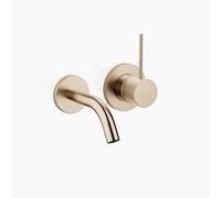 Dornbracht META mezclador monomando mural de lavabo sin juego de desagüe, 125mm de proyección, 36867662-27, Color: Oro claro cepillado